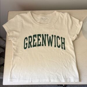 Brandy Melville cream cropped Greenwich top